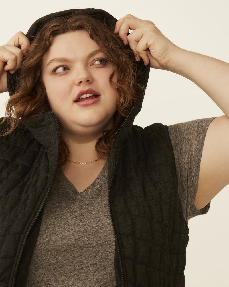 Front of plus size Frances Quilted Puffer Vest by Bagatelle | Dia&Co | dia_product_style_image_id:181608
